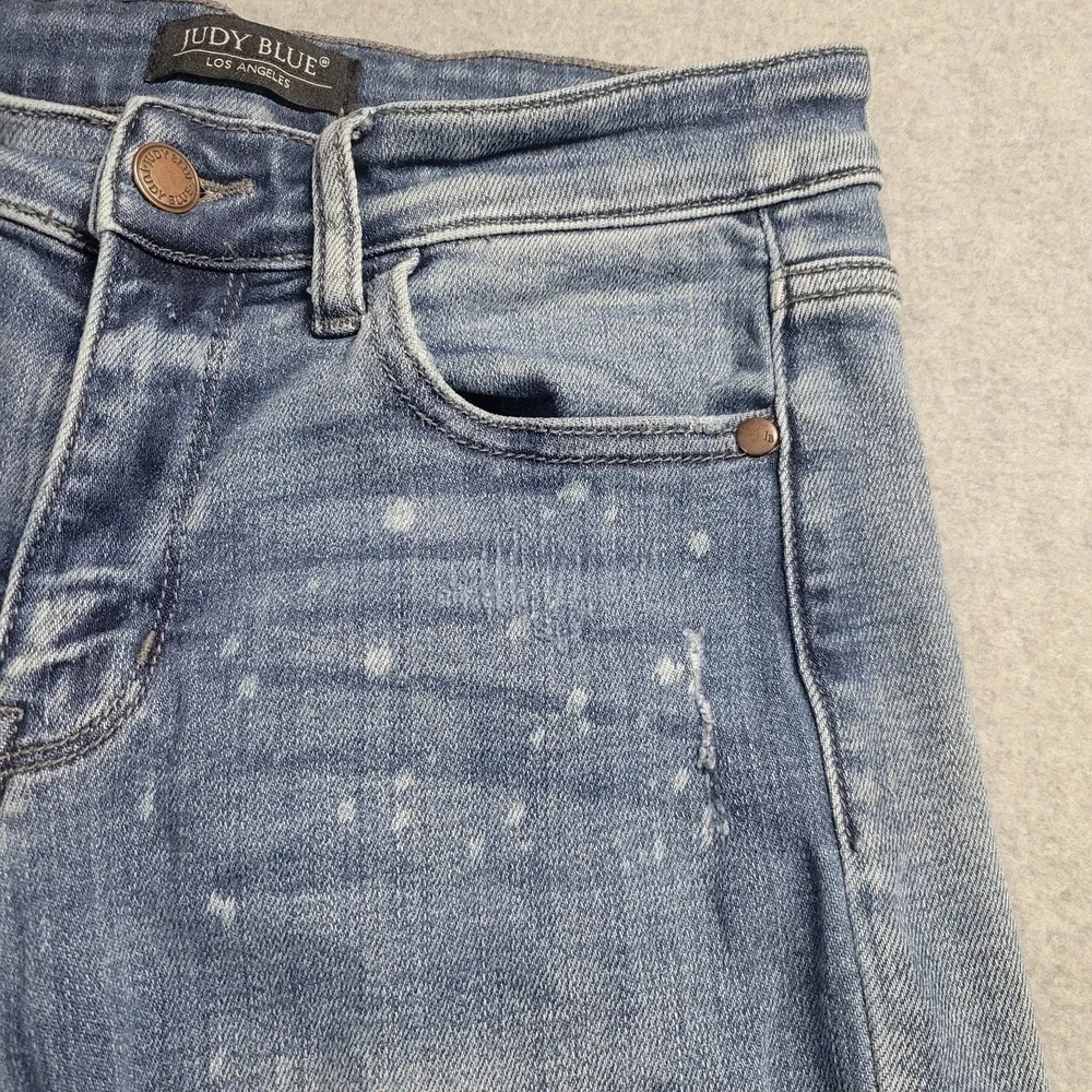 Judy Blue Jeans Womens 1/25 Boyfriend Fit Loose Distressed Trendy Denim - Picture 3 of 13